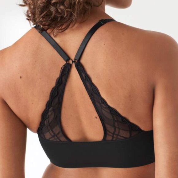 NWT True & Co True Body Boost Convertible Lace Bra in Black Size Large - Picture 6 of 11